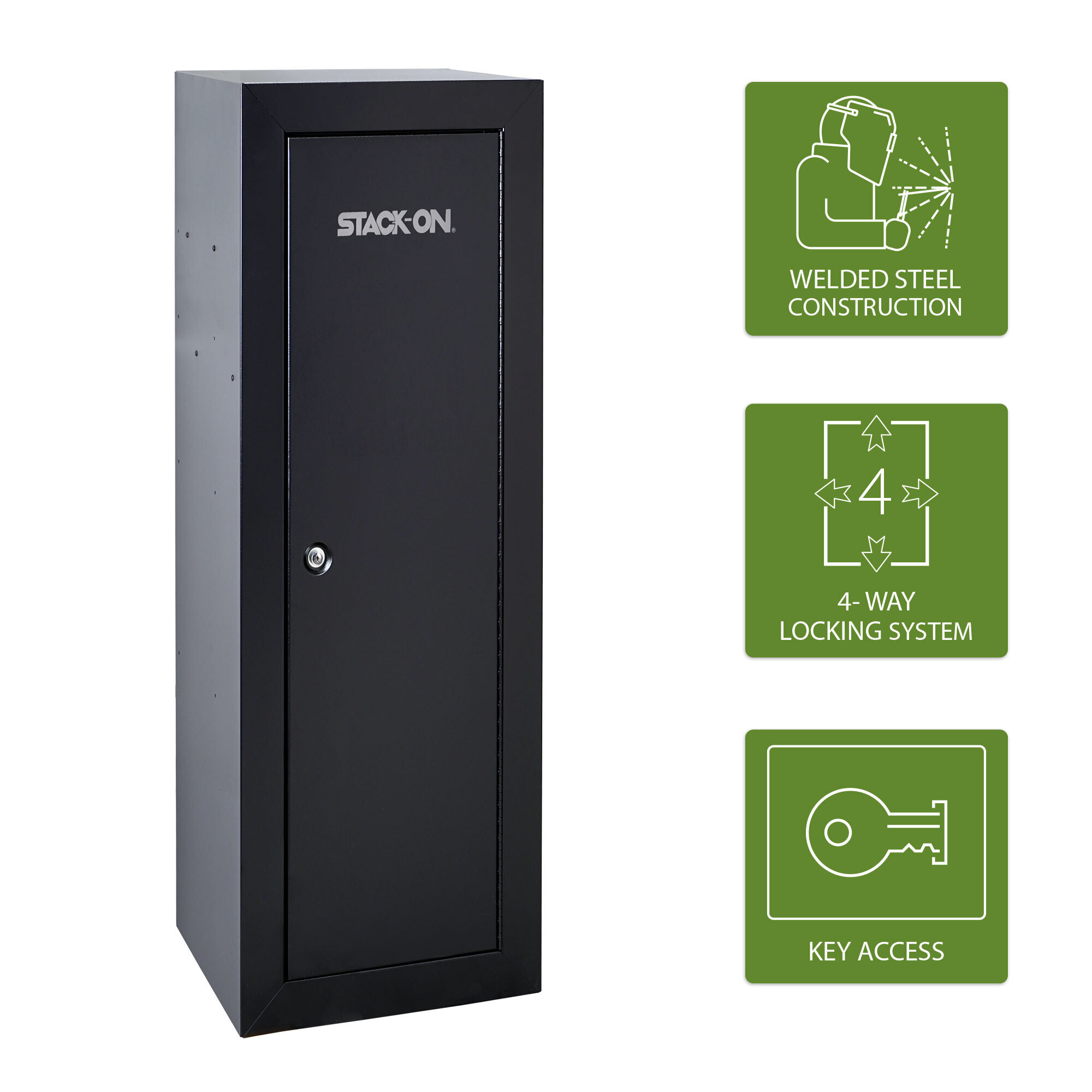 Stack-On 18-Gun Security Cabinet - Welded Steel, Key Lock, Convertible Interior, Model# GCB-18C-DS